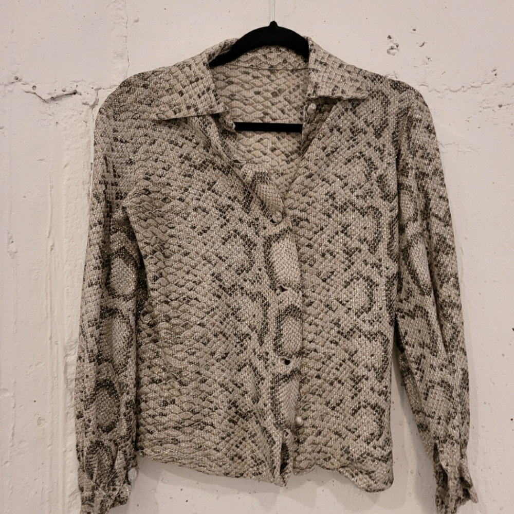 Snakeskin Sparkle Metallic Blouse !